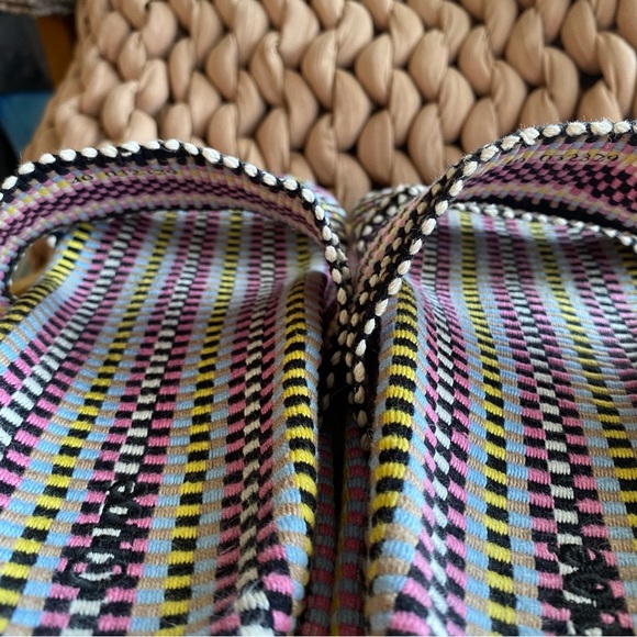 Chloe Rori Sandals Woven Cotton Colourful Slides Slip On Embroidered Rare HTF - Picture 14 of 14